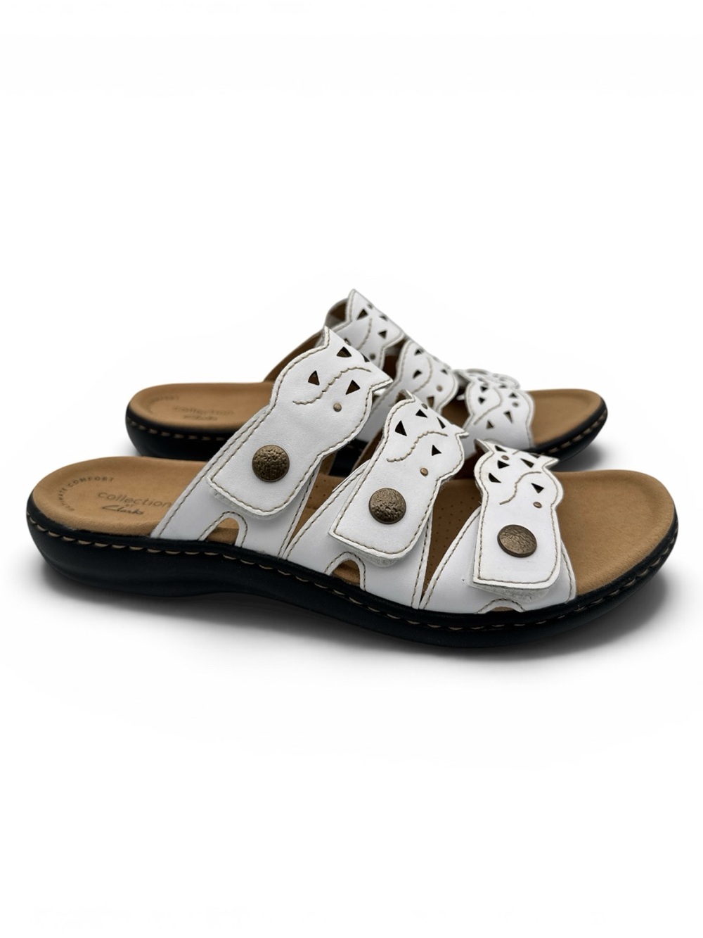 Clarks Women's, Laurieann Jade Sandal 26162867 White Leather Size 9.5 M